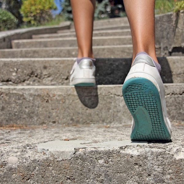 Take the stairs instead of the lift to exercise more.