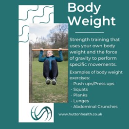 Body weight strength training exercises