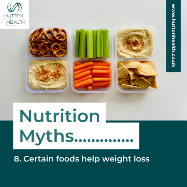 Nutrition myths:	Certain foods help weight loss.