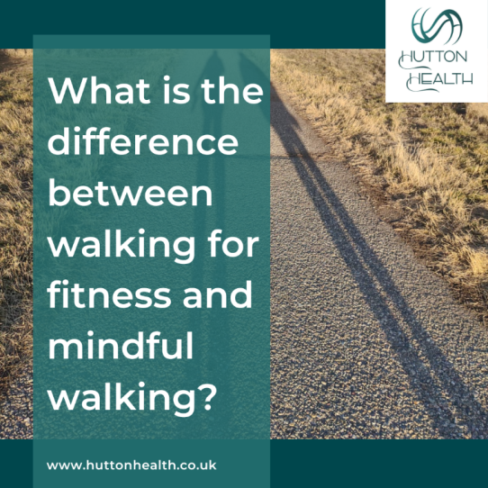 What is the difference between walking for fitness and mindful walking?